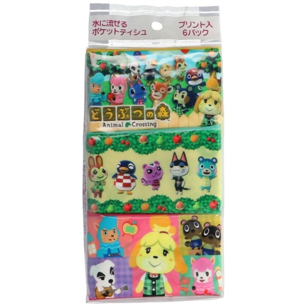 どうぶつの森 ポケットティッシュ 6個入 : ハヤシ商事