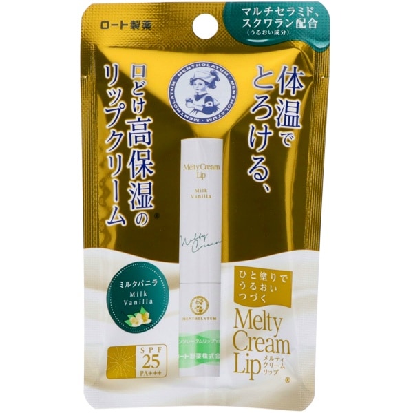 メンソレータム メルティ クリームリップ ミルクバニラ 2.4g : ロート製薬