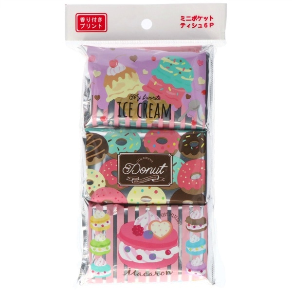 スイーツパッケージ ポケットティッシュ 6個入 : ダイレイ