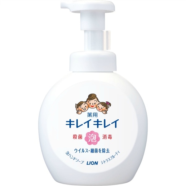 キレイキレイ 薬用 泡ハンドソープ シトラスフルーティの香り 本体 大型サイズ 500ml : ライオン