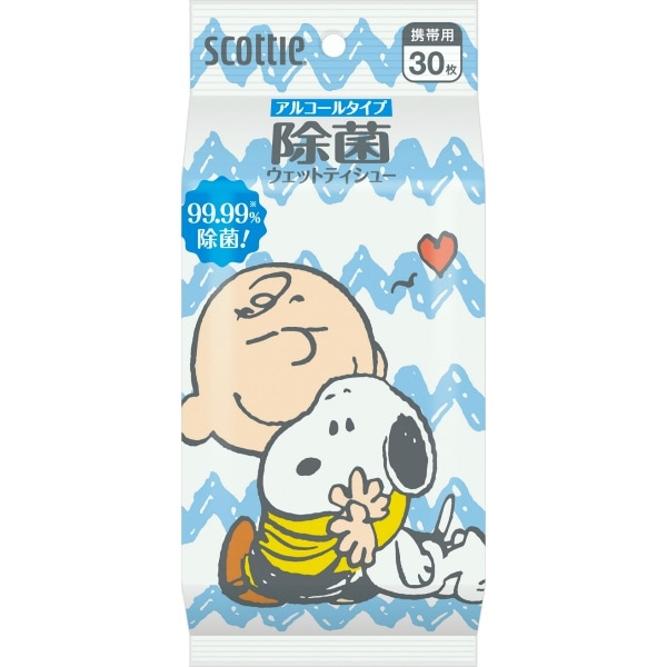 スコッティ 除菌アルコール スヌーピー 30枚入 : 日本製紙クレシア