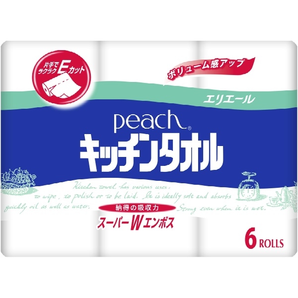 ピーチ キッチンタオル 6個入 : 大王製紙