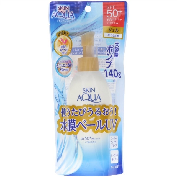 スキンアクア スーパーモイスチャー ジェル ポンプ 140g : ロート製薬