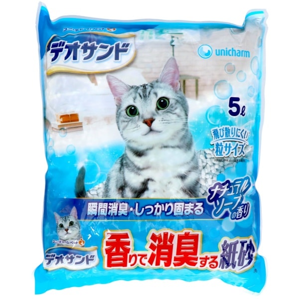 デオサンド 香りで消臭する紙砂ソープ 5L : ユニ・チャーム