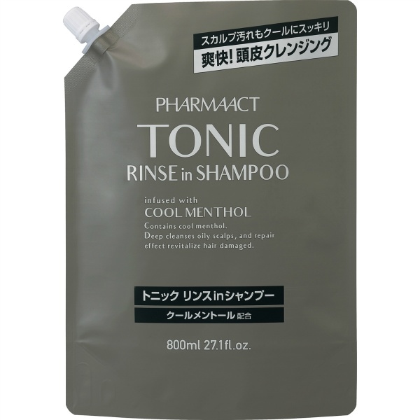 ファーマアクト トニック リンスインシャンプー 詰替え 800ml : 熊野油脂