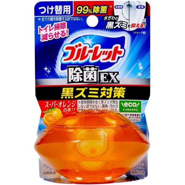 液体ブルーレット おくだけ 除菌EX スーパーオレンジの香り つけ替え用 67ml : 小林製薬