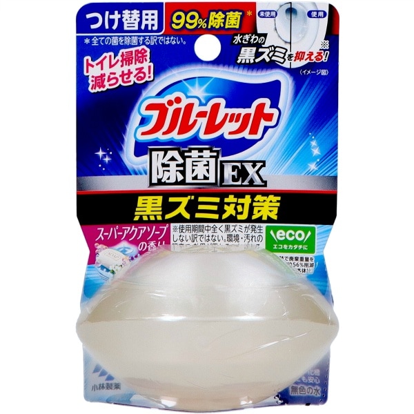 液体ブルーレット おくだけ 除菌EX スーパーアクアソープの香り つけ替え用 67ml : 小林製薬