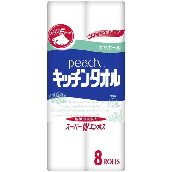 ピーチ キッチンタオル 8個入 : 大王製紙