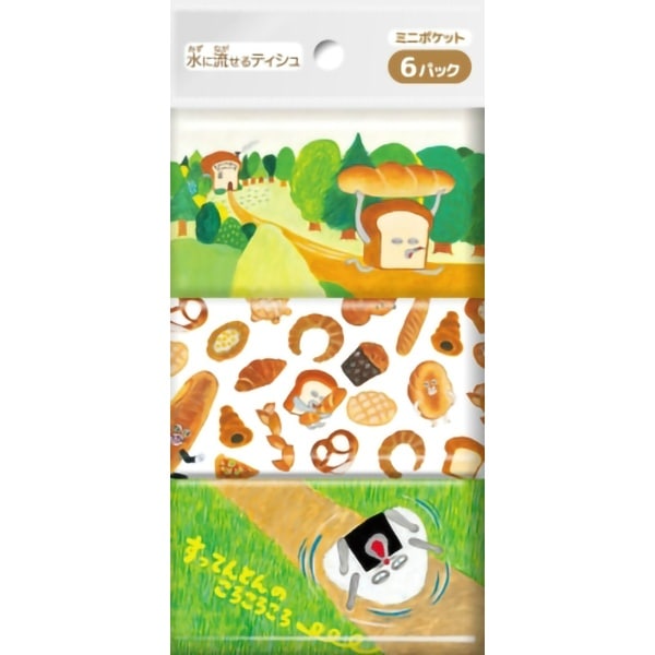 パンどろぼう ミニポケットティシュ 6個入 : ダイレイ