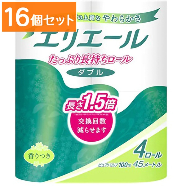 エリエール トイレットティシュー コンパクト ダブル 4ロール 【×16個セット・まとめ買い】