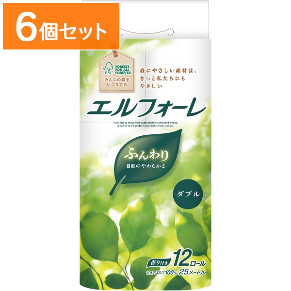 エルフォーレ トイレットティシュー ダブル 12ロール : 大王製紙 【×6個セット・まとめ買い】