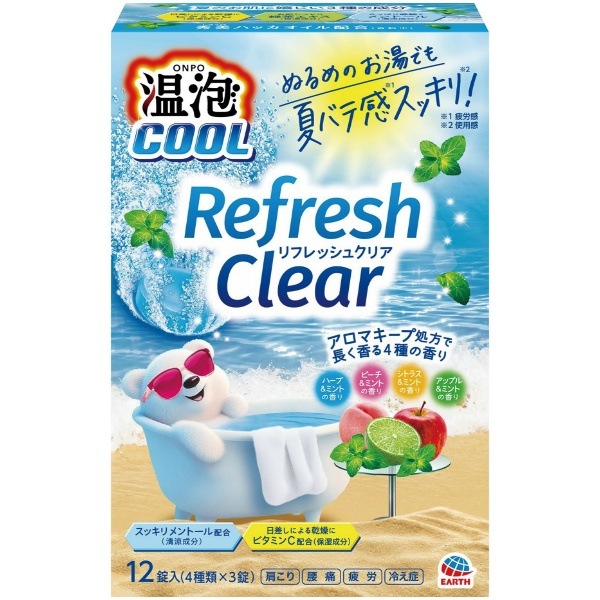 温泡 ONPO リフレッシュクリア 12錠入 : アース製薬