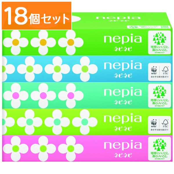 ネピア ネピネピ ティシュ 150組×5個パック 【×18個セット・まとめ買い】