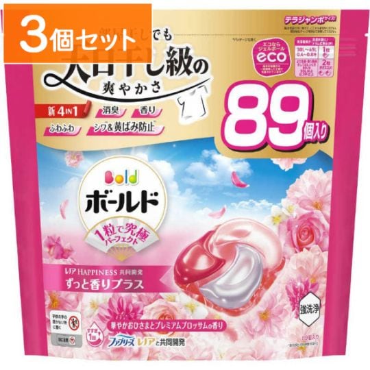ボールド ジェルボール4D 華やかおひさまとプレミアムブロッサムの香り 詰替え テラジャンボサイズ 89個入 : P&G 【×3個セット・まとめ買い】