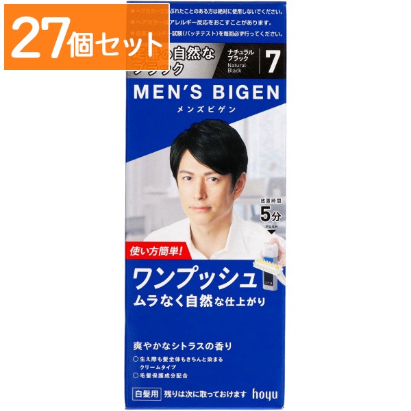 メンズビゲン ワンプッシュ 7 ナチュラルブラック 80g : ホーユー 【×27個セット・まとめ買い】