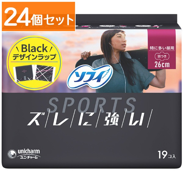 ソフィ SPORTS 26cm 羽つき 19枚入 : ユニ・チャーム（ユニチャーム） 【×24個セット・まとめ買い】