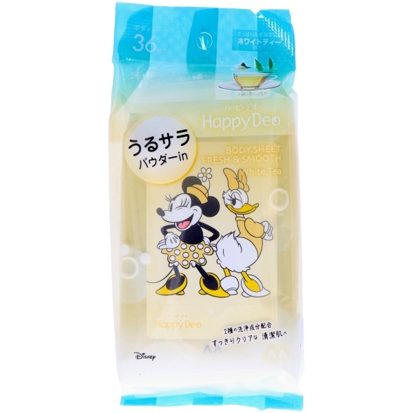 マンダム ハッピーデオ ボディシート うるサラ ホワイトティー 36枚入 : マンダム