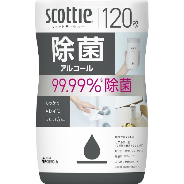 スコッティ 除菌アルコール 本体 120枚入 : 日本製紙クレシア