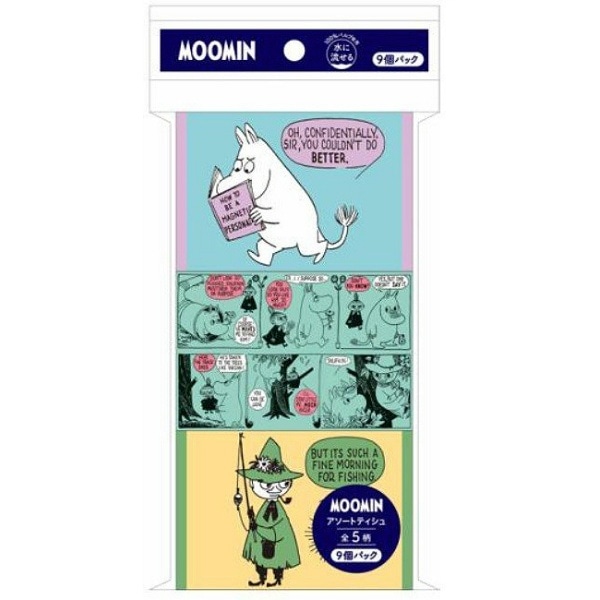 ムーミン水に流せるポケットティシュ9P 9個入 : 河野製紙