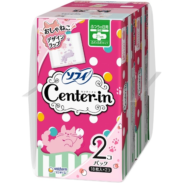 ソフィ センターイン ふわタイプ ふつうの日 羽つき 18枚入×2個 : ユニ・チャーム（ユニチャーム）