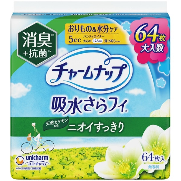チャームナップ 吸水さらフィ 微量用 消臭タイプ 64枚入 : ユニ・チャーム（ユニチャーム）