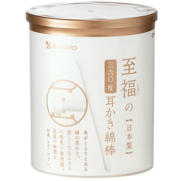 360°耳かき風綿棒 丸筒 100本入 : 山洋
