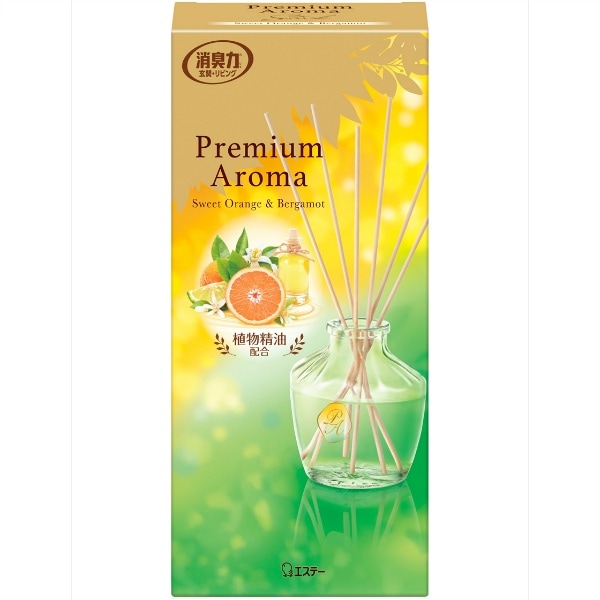お部屋の消臭力 Premium Aroma Stick スイートオレンジ&ベルガモット 65ml : エステー