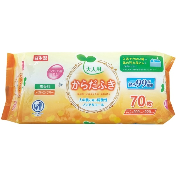 大人用からだふき 70枚入 : ライフ堂