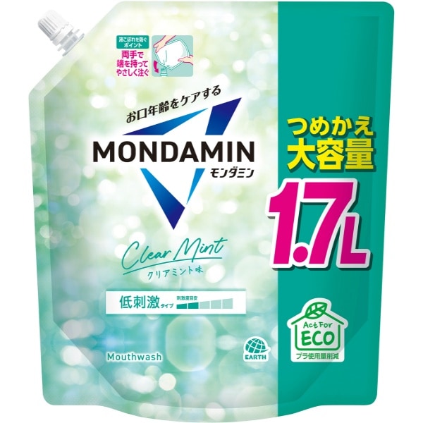 モンダミン クリアミント 詰替え 大容量 1700ml : アース製薬