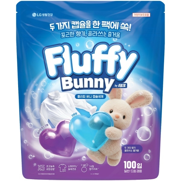 Fluffy Bunny フラッフィーバニー 洗濯用カプセル洗剤 大容量 100個入 : トイレタリージャパン