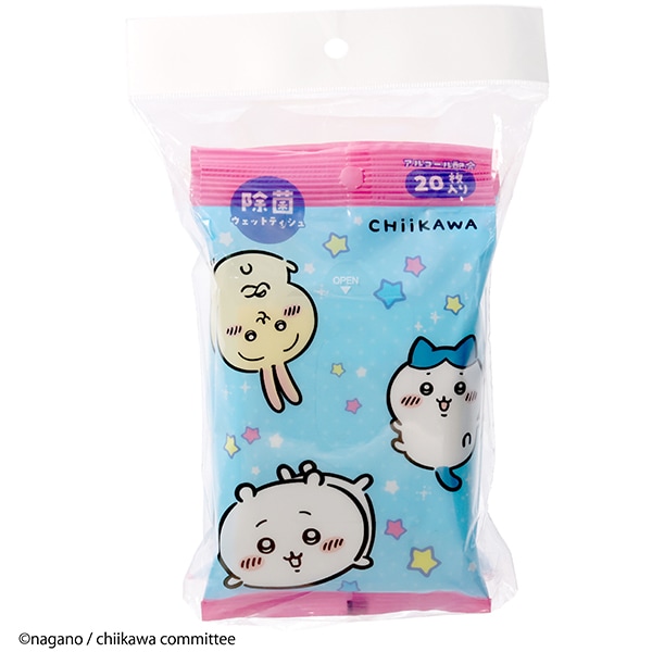 ちいかわ 除菌ウェットティシュ 20枚入×3個パック : ダイレイ