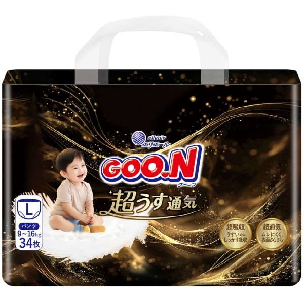 グ～ン 超うす通気 パンツ Lサイズ 34枚入 : 大王製紙