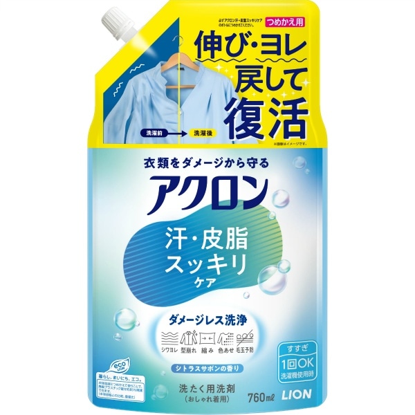 アクロン 汗皮脂スッキリケア 詰替え 大 760ml : ライオン