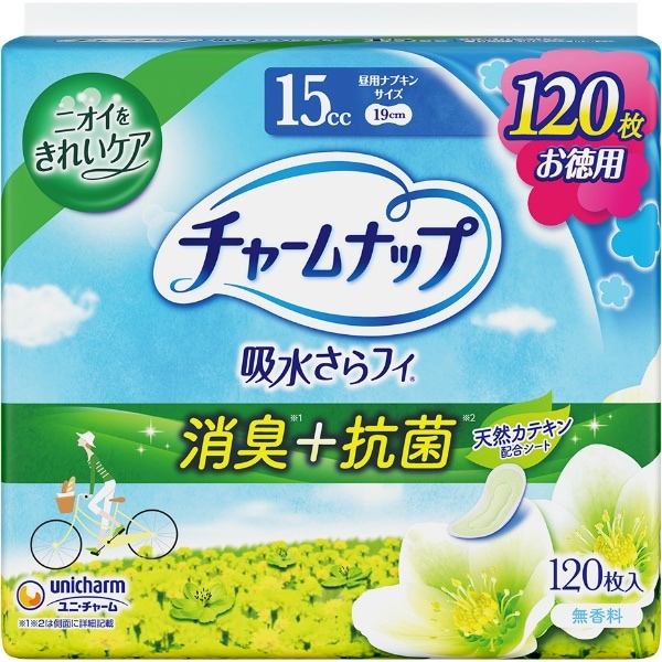 チャームナップ 吸水さらフィ 消臭・抗菌タイプ 15cc 120枚入 : ユニ・チャーム（ユニチャーム）
