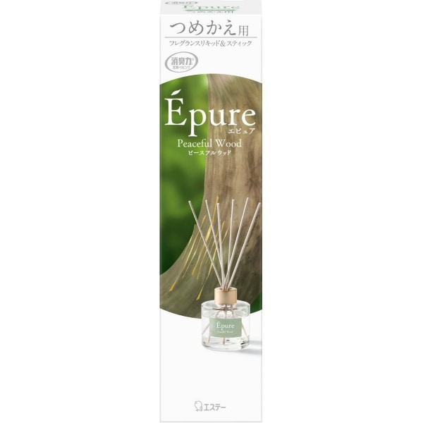 消臭力 Epure 玄関・リビング用 Stick 詰替え ピースフルウッド 75ml : エステー