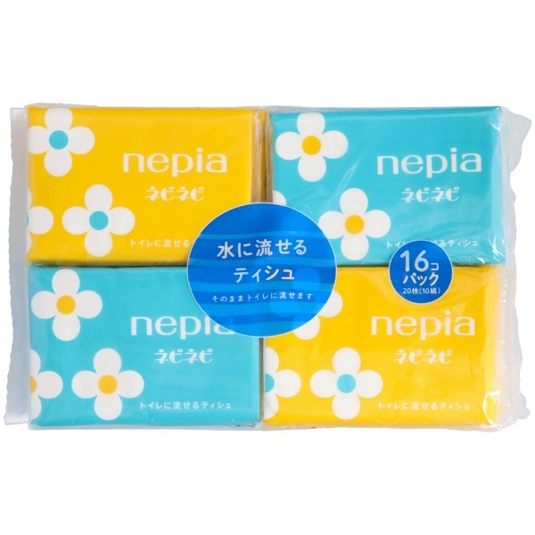 ネピネピ 水に流せるポケットティシュ 16個入 : 王子ネピア 【×40個セット・ケース販売】