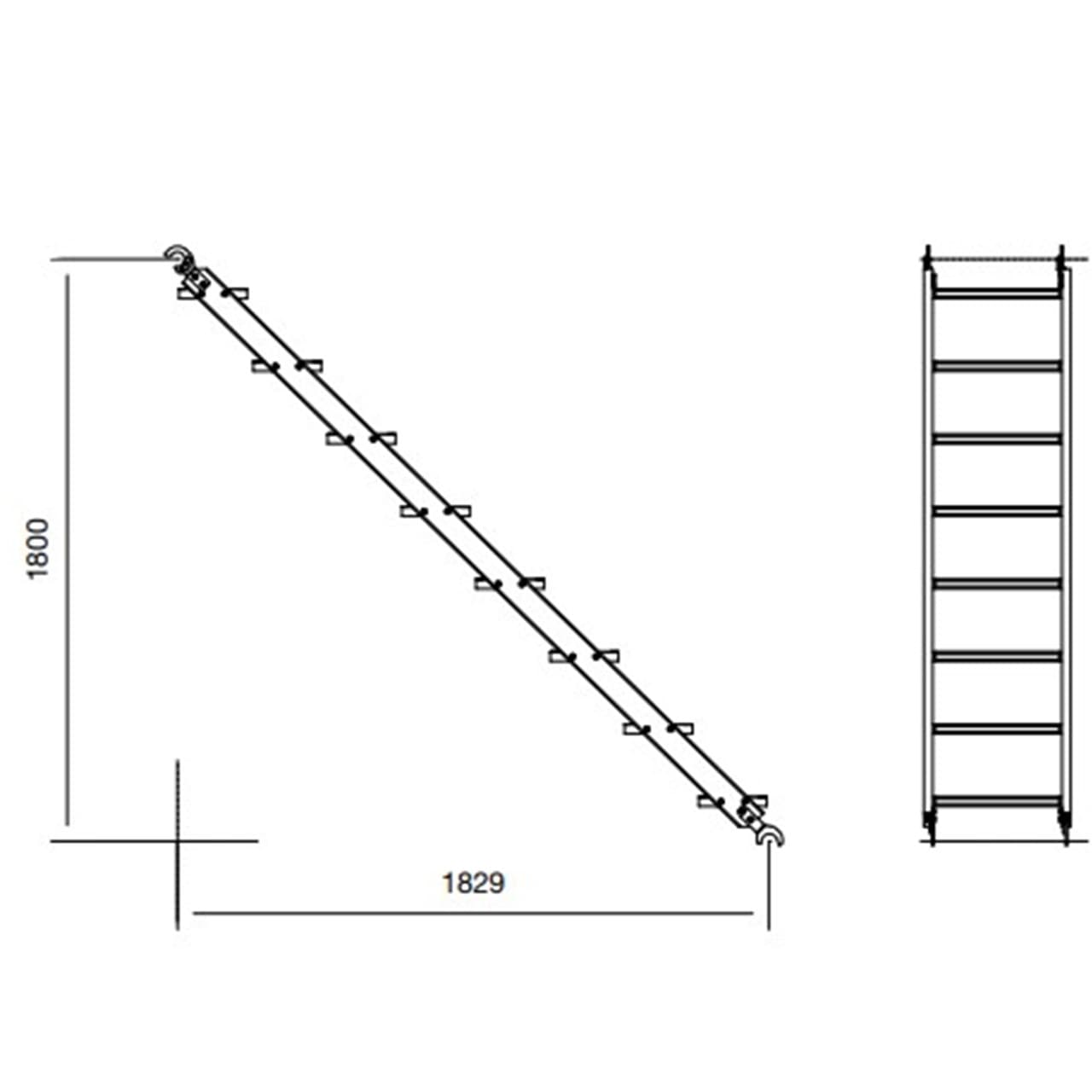 ファステック　アルミ階段1800(かけ渡し式)
