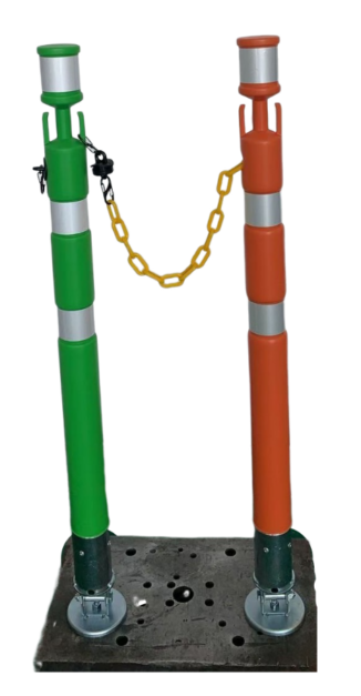 パッチンスタンドNEO　ポール55φ(台座90φ)×840L　オレンジ/白　緑/白