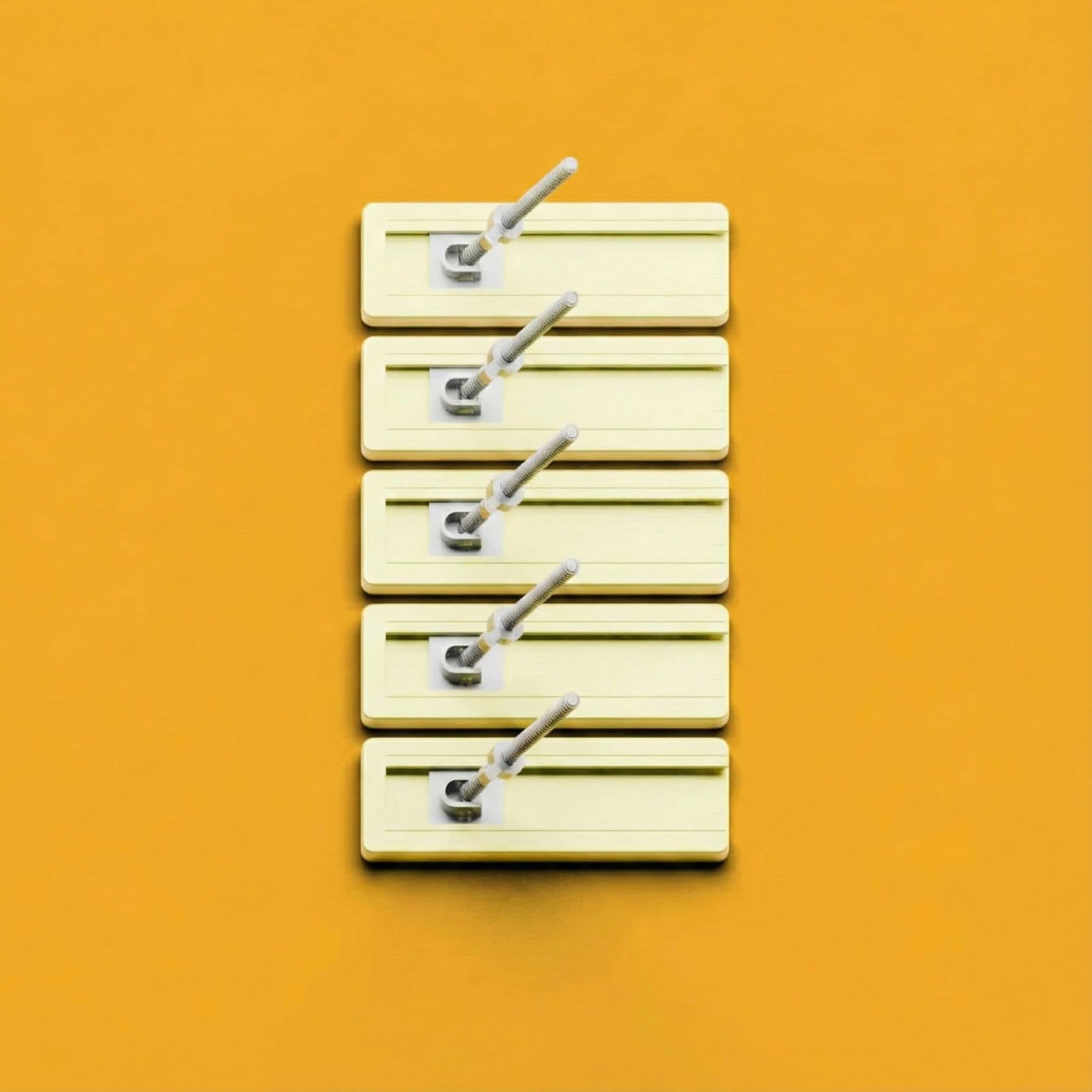 くさび式足場模型　CATASTA　下屋ジャッキ+ルーフベース　5個セット