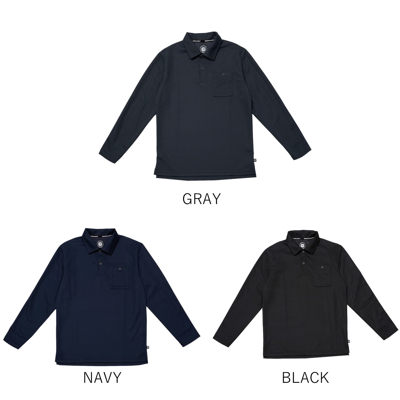 長袖鹿の子ポロシャツ