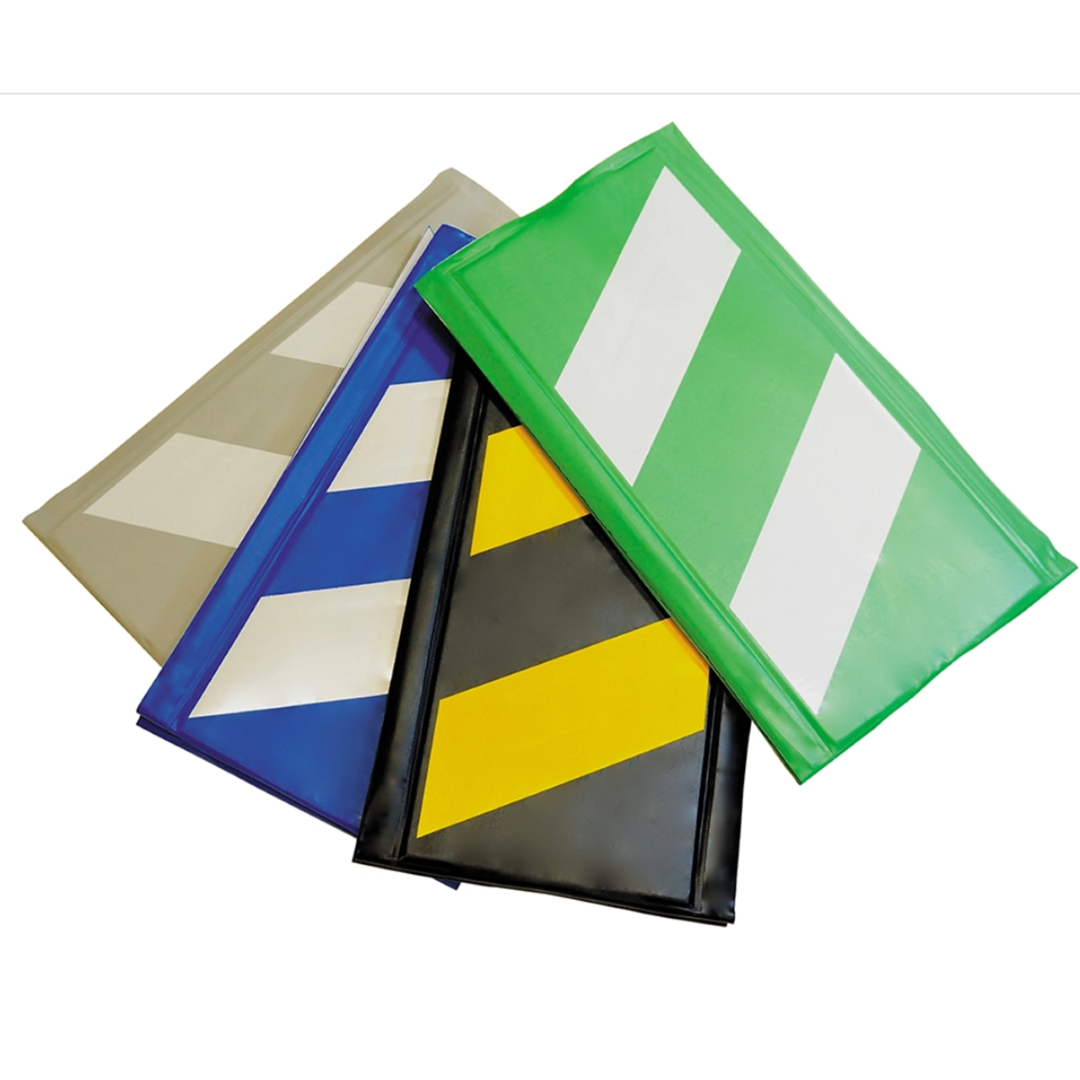 コーナーガード(反射タイプ)　270W×2,000L×t6mm　黄/黒　緑/白　青/白　グレー/白