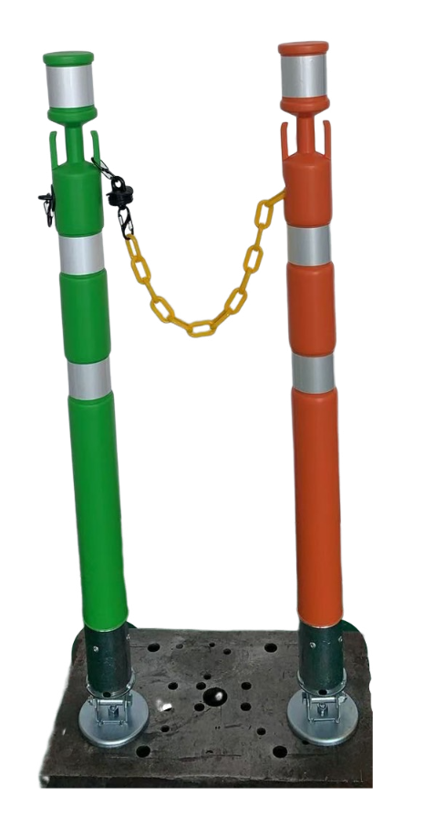 チェーン内臓 敷鉄板用 ガードポール パッチンスタンドNEO｜足場カエル