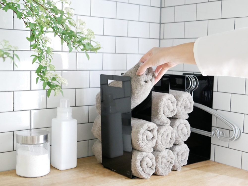 【tower/タワー】連結タオル収納ラック 2個組 ブラック ブラック|全ての商品