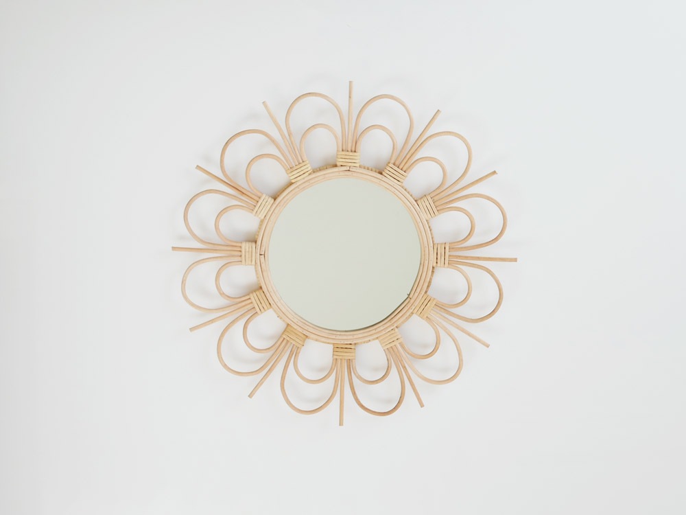 【adepeche/アデペシュ】rotta ラタンミラーfleur fleur S