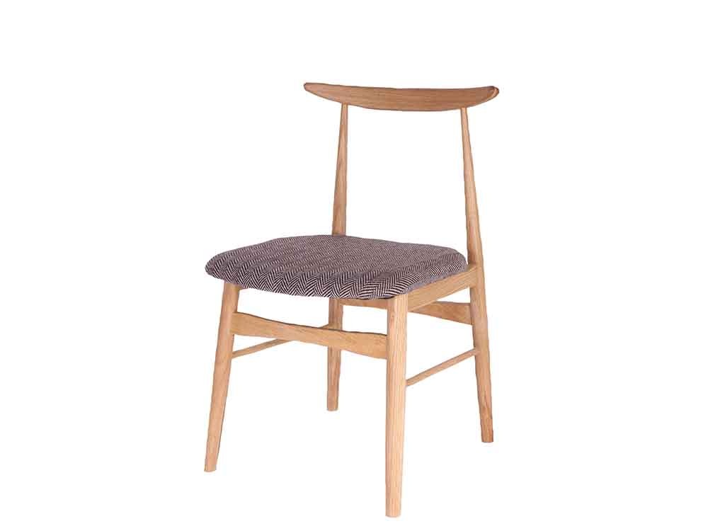 【adepeche/アデペシュ】SORM ダイニングチェア ナチュラル×ヘリンボーンチャコールブラウン