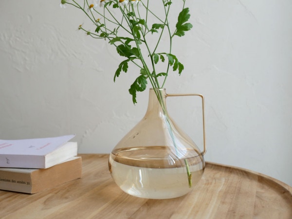 【Horn Please MADE/ホーンプリーズ】ライトリー GLASS フラワーベース ベージュ バルジ L|リビング|全ての商品