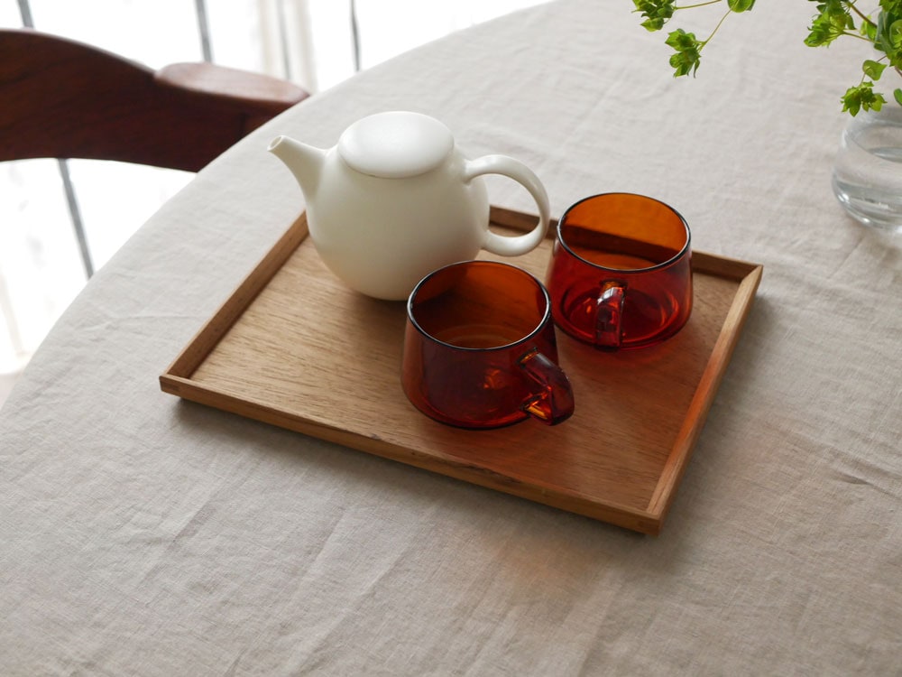 美品 ギギ living チーク材 手付き スタックトレー L　4個 美品 ギギ living チーク材 手付き スタックトレー L 4個 トレー