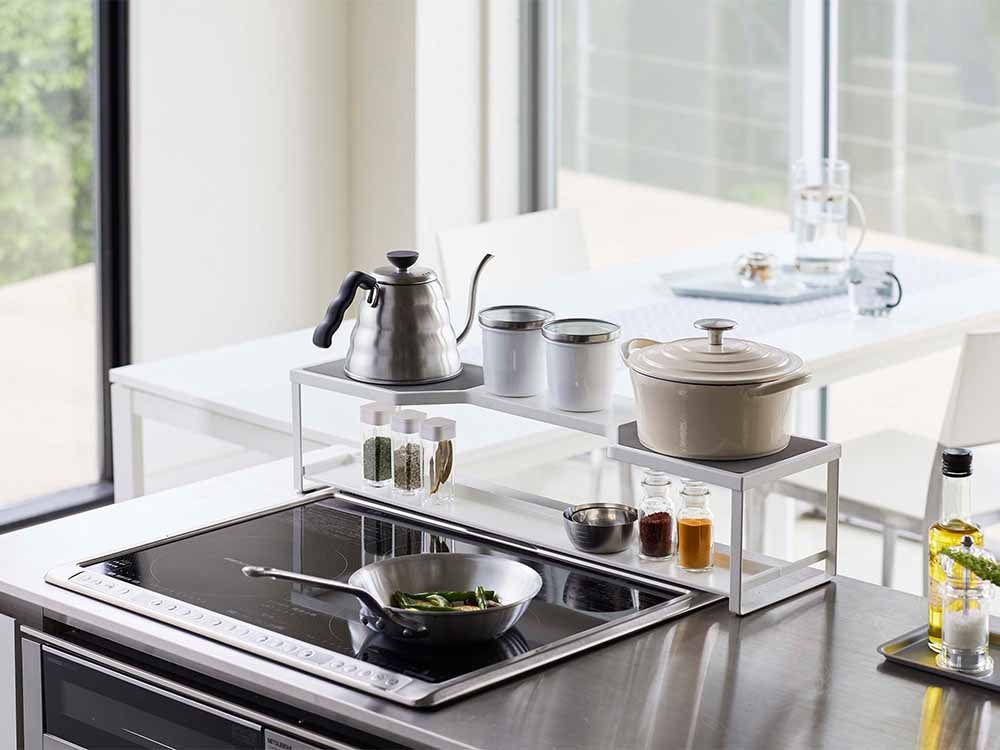 PLATE/プレート】コンロ奥ラック 排気口カバー付き コンロ用 60cm