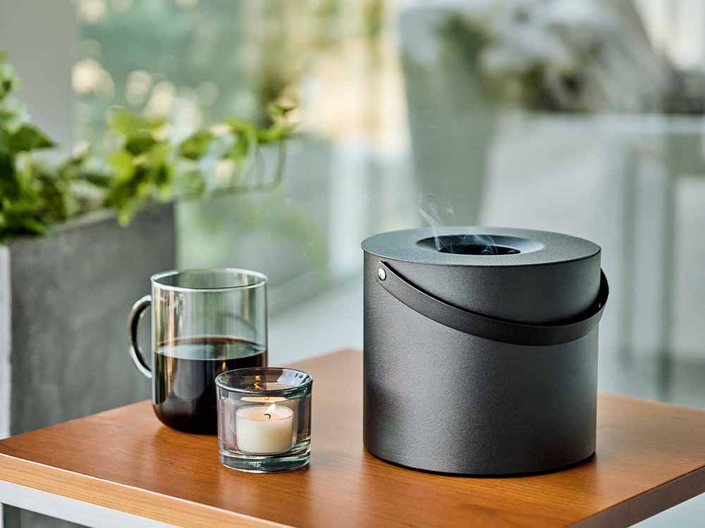 tower/タワー】そのまま入れられる蚊取り線香収納ポット ブラック 丸型