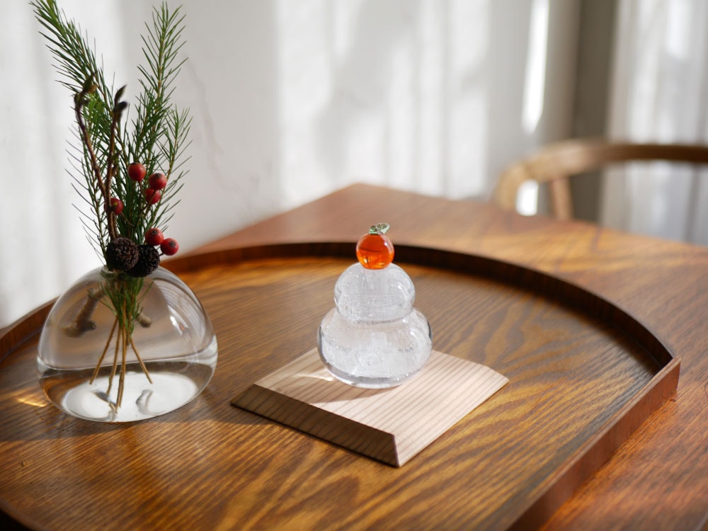 硝子屋 PRATO PINO】ガラスの鏡もちMクリア｜【公式】インテリア雑貨の